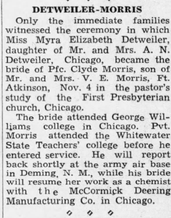 Marriage of Detweiler / Morris